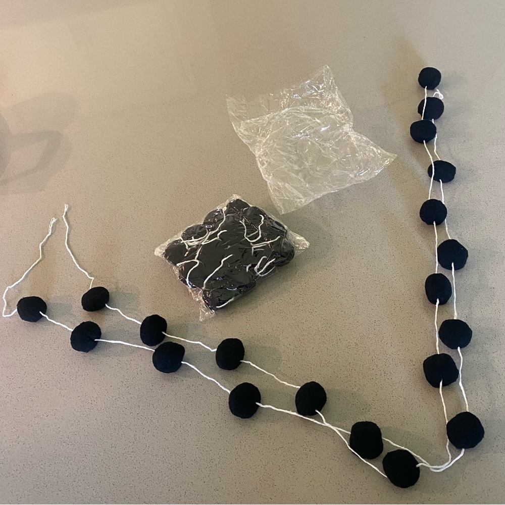 2 Black Ball Garlands